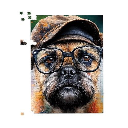 Border Terrier Dog Splashart Jigsaw Puzzle