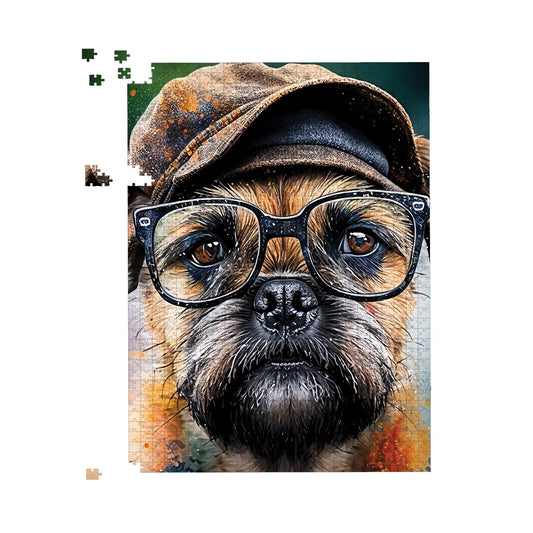 Border Terrier Dog Splashart Jigsaw Puzzle