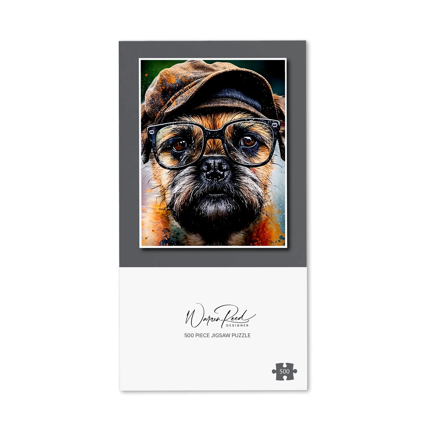 Border Terrier Dog Splashart Jigsaw Puzzle