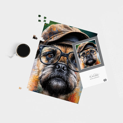 Border Terrier Dog Splashart Jigsaw Puzzle