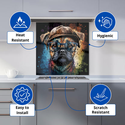 Border Terrier Dog Face Splashart Kitchen Splashback