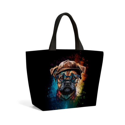 Border Terrier Dog Face Splashart Beach Shopper Tote Bag