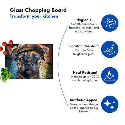 Border Terrier Dog Face Splashart Chopping Board