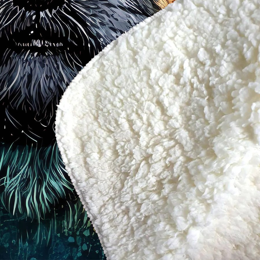 Border Terrier Dog Face Splashart Sherpa Blanket