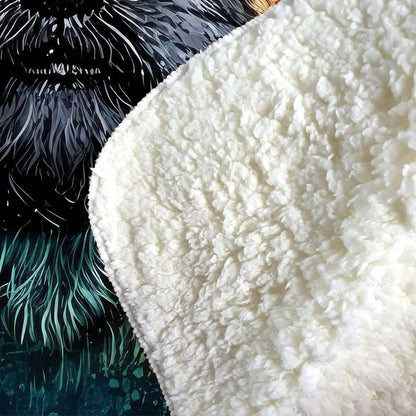 Border Terrier Dog Face Splashart Sherpa Blanket