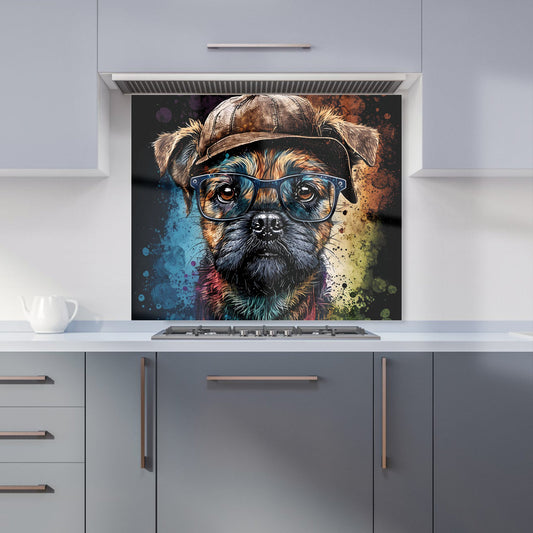 Border Terrier Dog Face Splashart Kitchen Splashback
