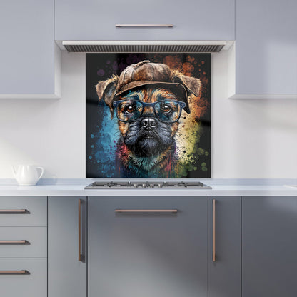 Border Terrier Dog Face Splashart Kitchen Splashback