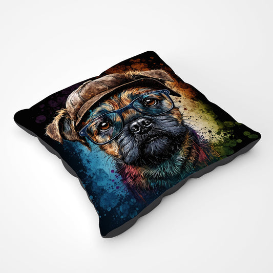 Border Terrier Dog Face Splashart Pet Bed