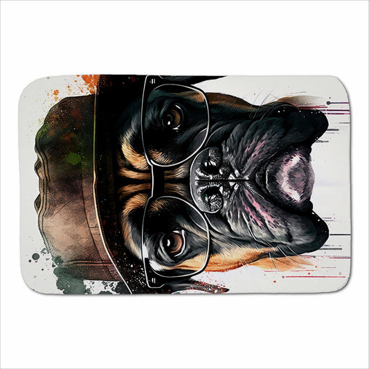 Boxer Dog With Glasses Splashart Sherpa Blanket