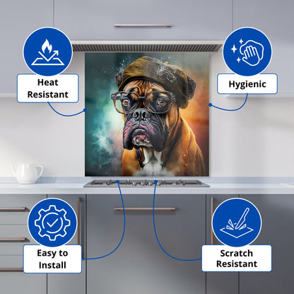 Boxer Dog Splashart Kitchen Splashback