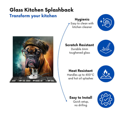 Boxer Dog Splashart Kitchen Splashback