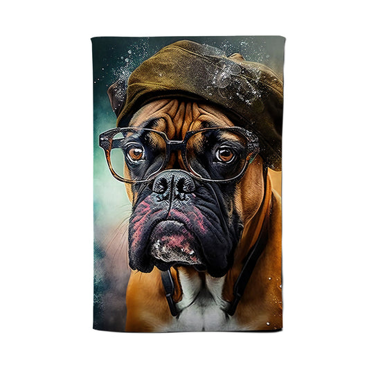 Boxer Dog Splashart Tea Towel