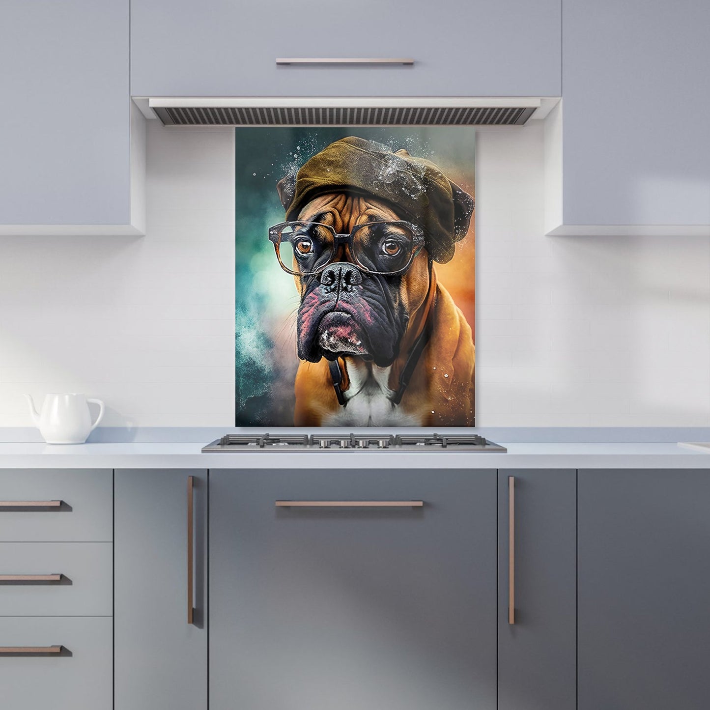 Boxer Dog Splashart Kitchen Splashback