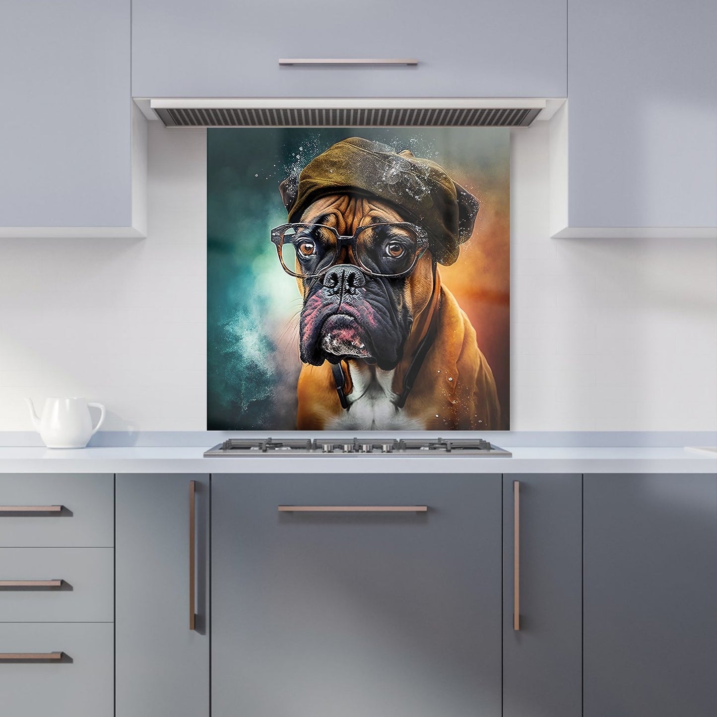 Boxer Dog Splashart Kitchen Splashback