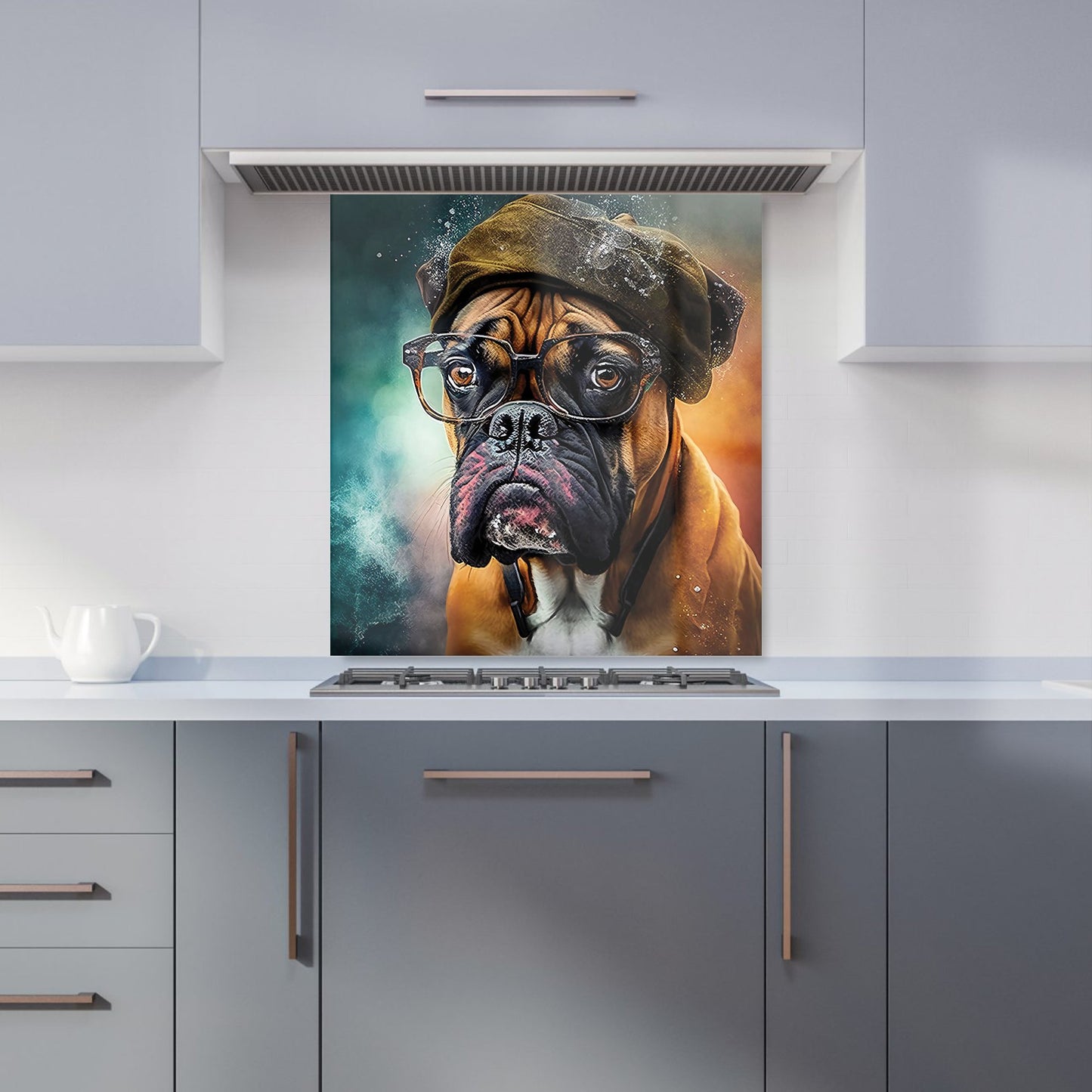 Boxer Dog Splashart Kitchen Splashback