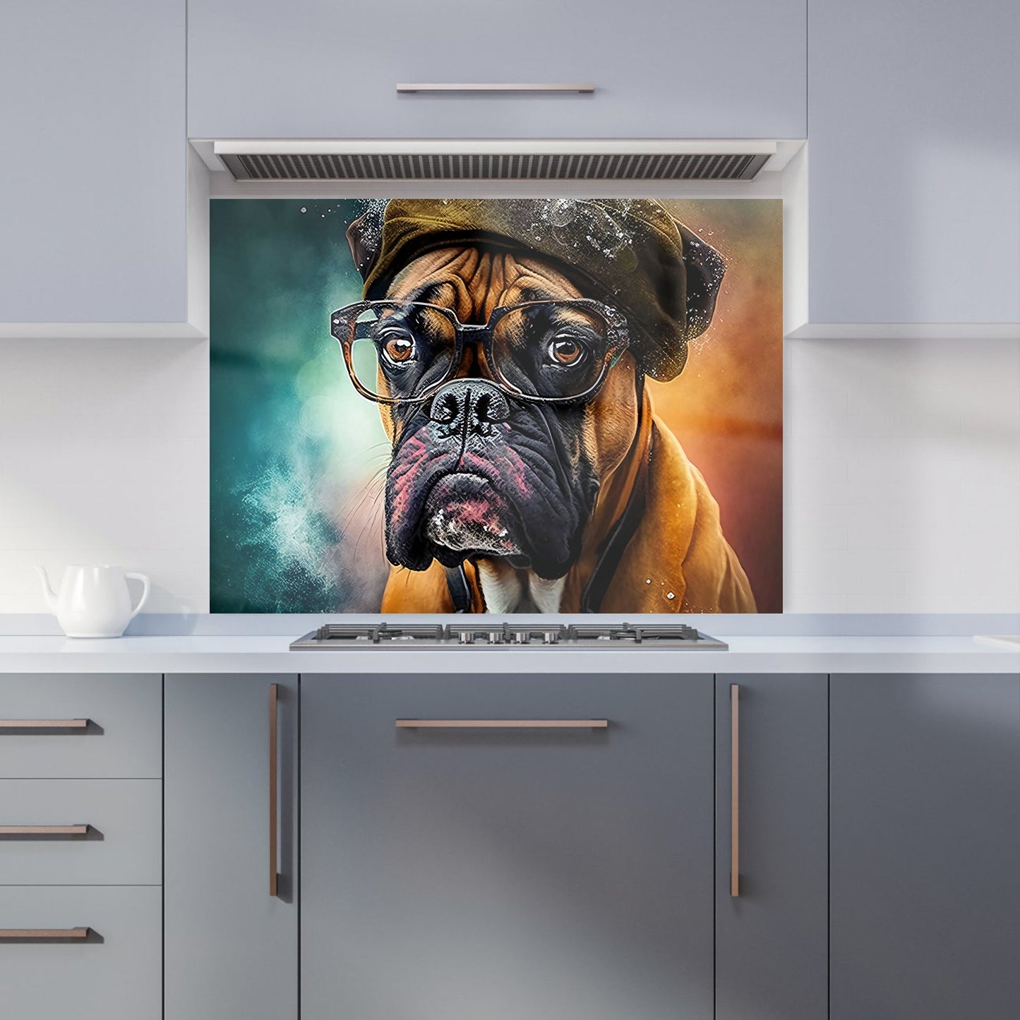 Boxer Dog Splashart Kitchen Splashback