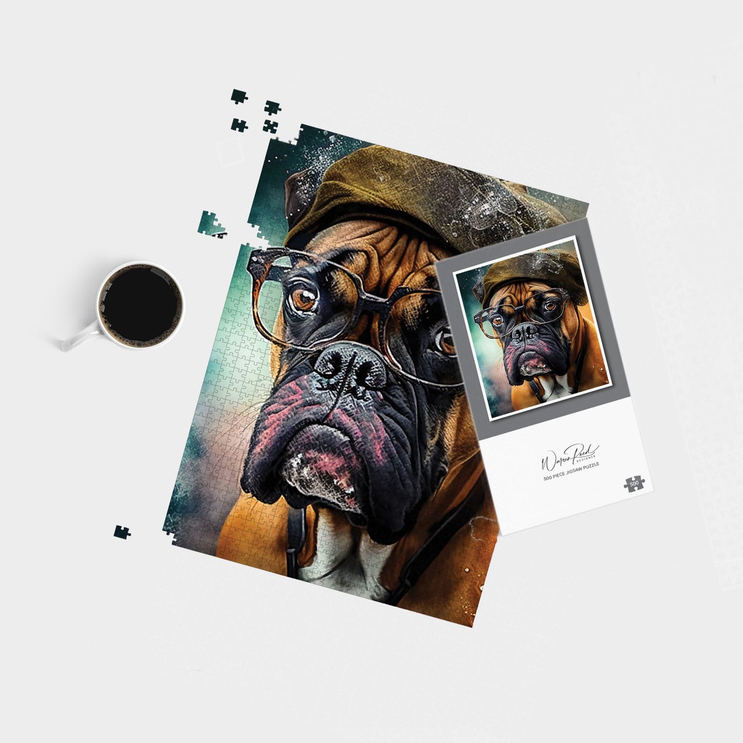 Boxer Dog Splashart Jigsaw Puzzle