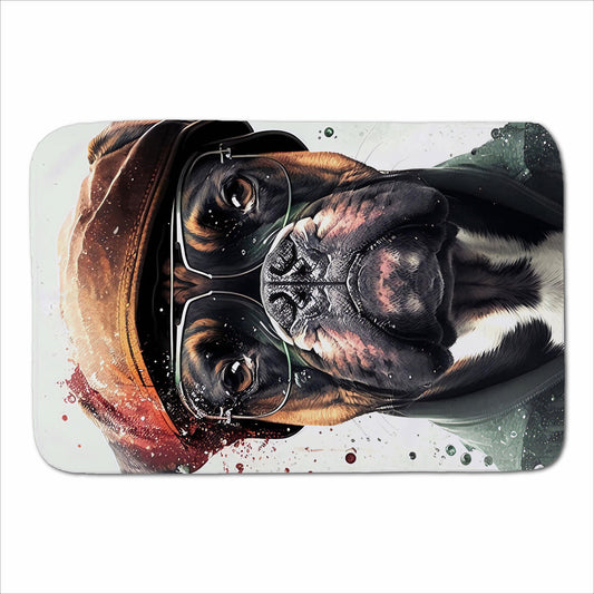 Boxer Dog With Hat Splashart Sherpa Blanket