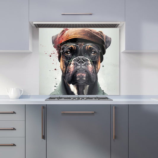Boxer Dog With Hat Splashart Kitchen Splashback