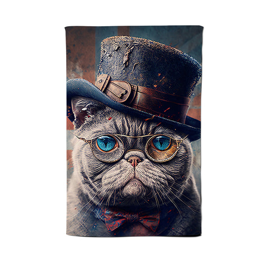 British Shorthair Cat Splashart Tea Towel