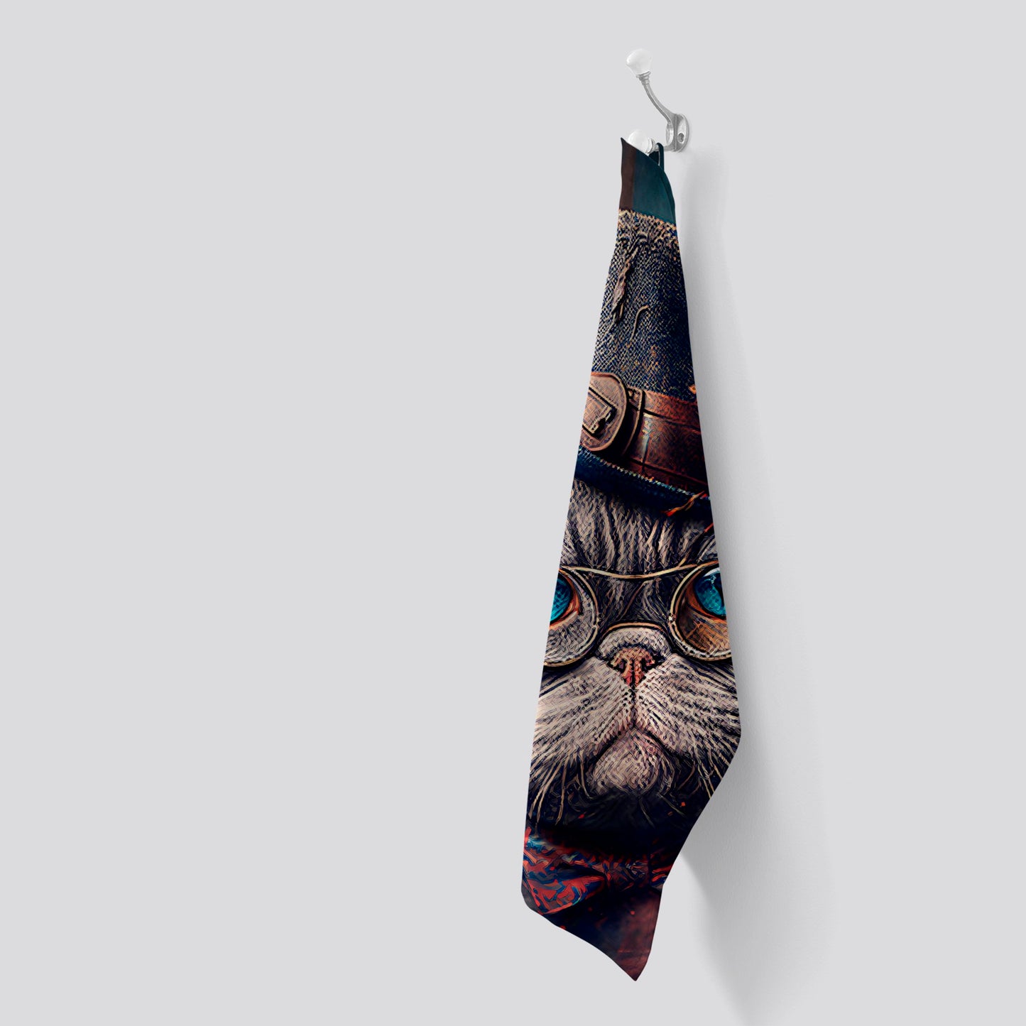 British Shorthair Cat Splashart Tea Towel