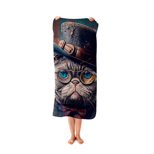 British Shorthair Cat Beach Towel
