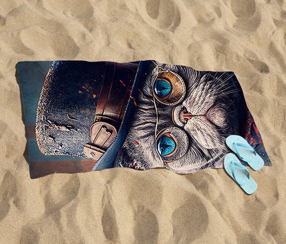 British Shorthair Cat Beach Towel