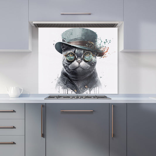 British Shorthair Cat Splashart Kitchen Splashback