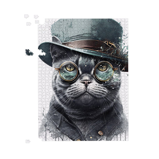 British Shorthair Cat Splashart Jigsaw Puzzle
