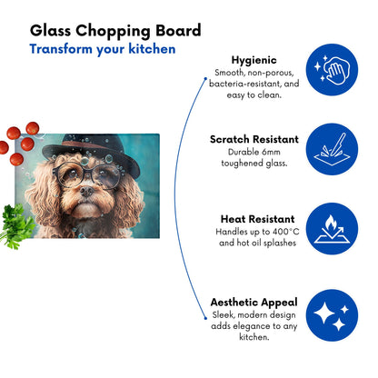 Cavapoo Dog Splashart Chopping Board