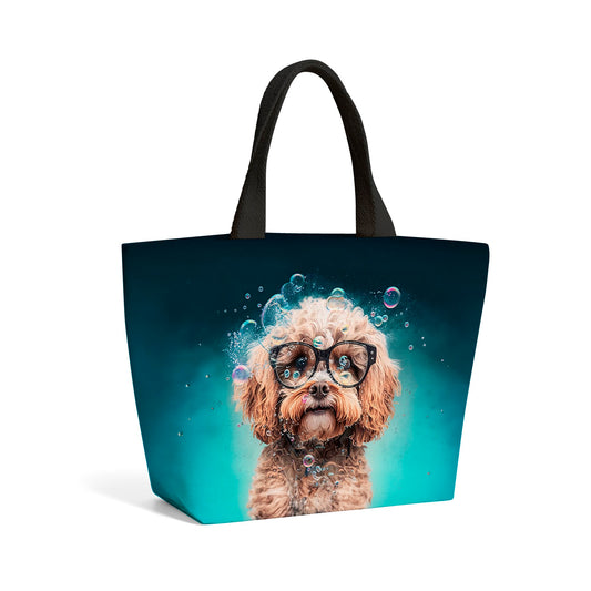 Cavapoo Dog Splashart Beach Shopper Tote Bag
