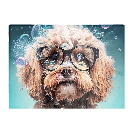Cavapoo Dog With Glasses Splashart Chopping Board