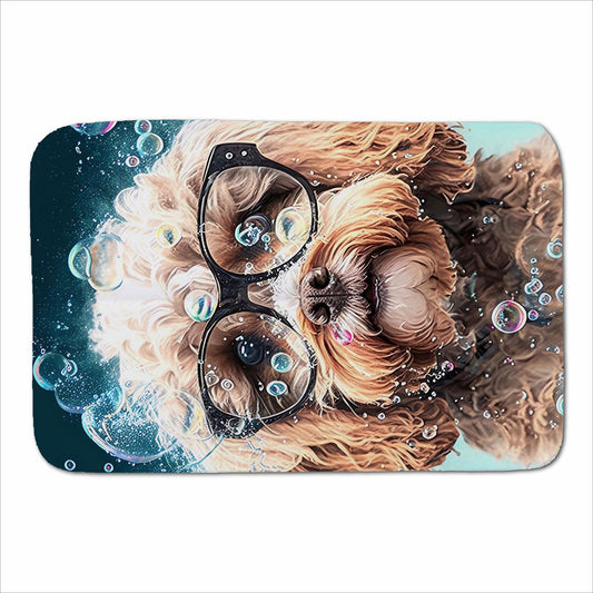 Cavapoo Dog With Glasses Splashart Sherpa Blanket