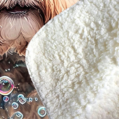 Cavapoo Dog With Glasses Splashart Sherpa Blanket