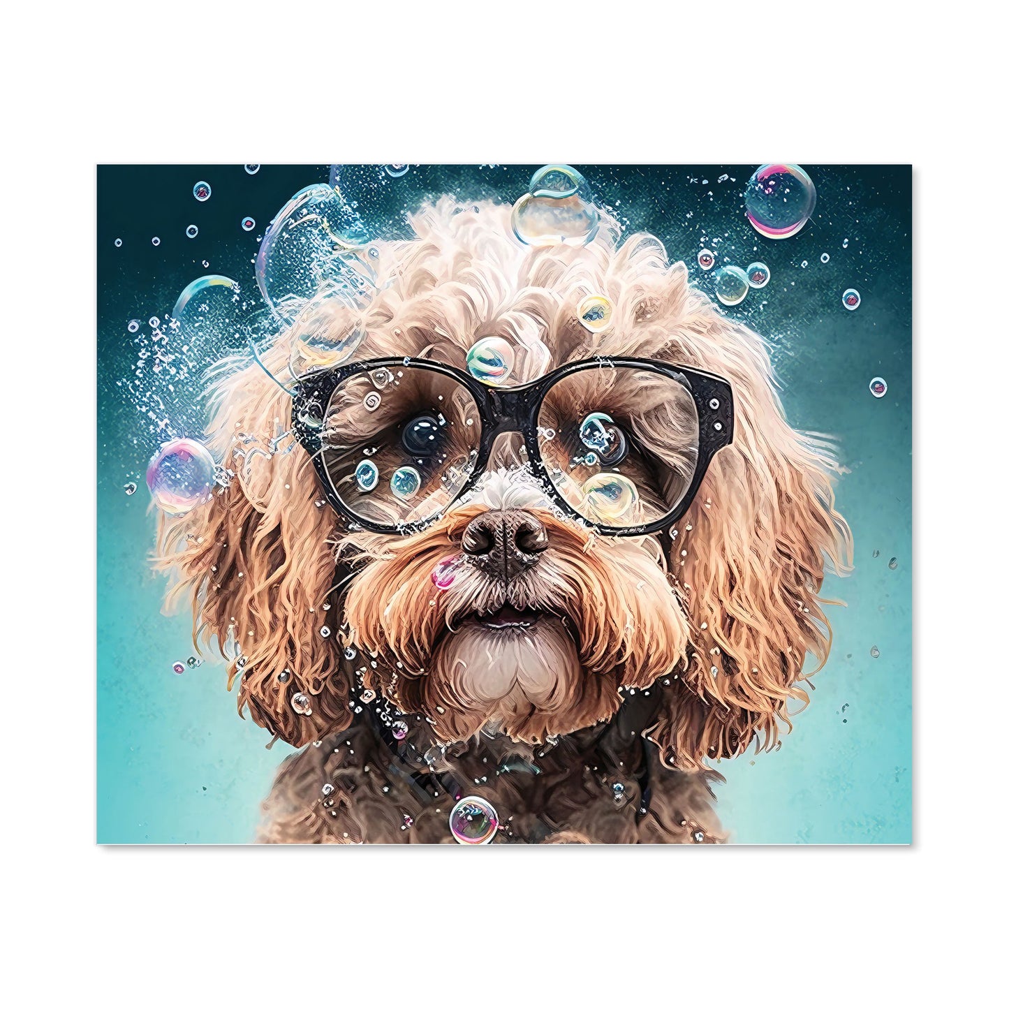 Cavapoo Dog With Glasses Splashart Kitchen Splashback