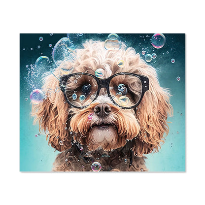 Cavapoo Dog With Glasses Splashart Kitchen Splashback
