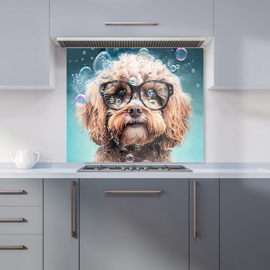 Cavapoo Dog With Glasses Splashart Kitchen Splashback
