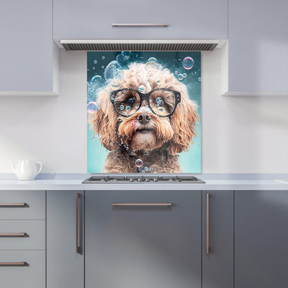 Cavapoo Dog With Glasses Splashart Kitchen Splashback