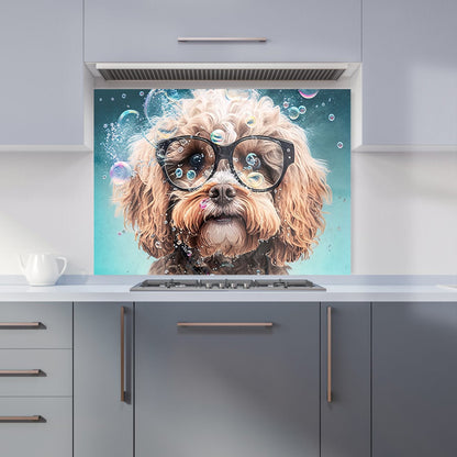 Cavapoo Dog With Glasses Splashart Kitchen Splashback