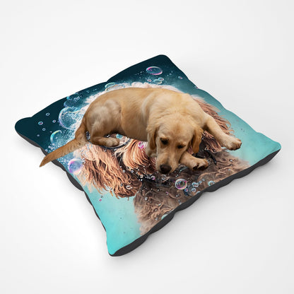 Cavapoo Dog With Glasses Splashart Pet Bed