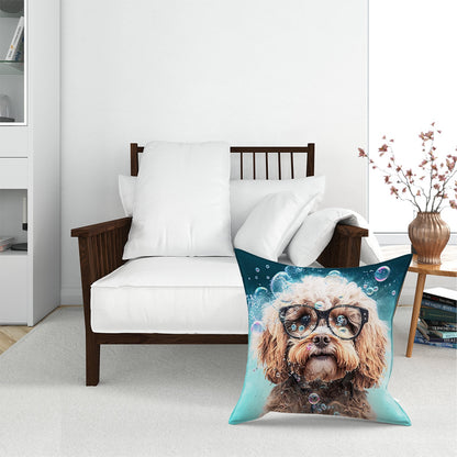 Cavapoo Dog With Glasses Splashart Pet Bed