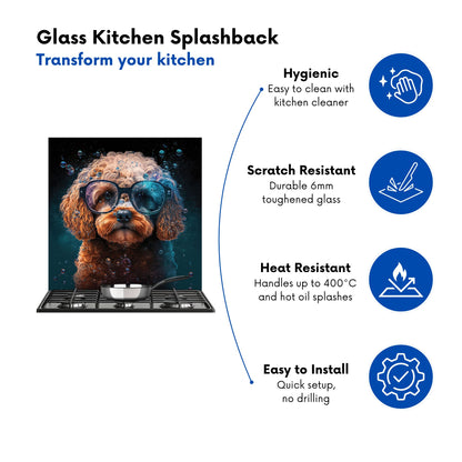 Cavapoo Dog Face Splashart Kitchen Splashback