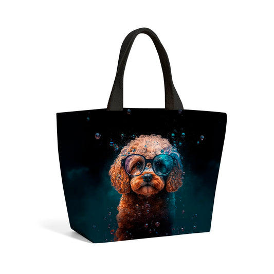 Cavapoo Dog Face Splashart Beach Shopper Tote Bag