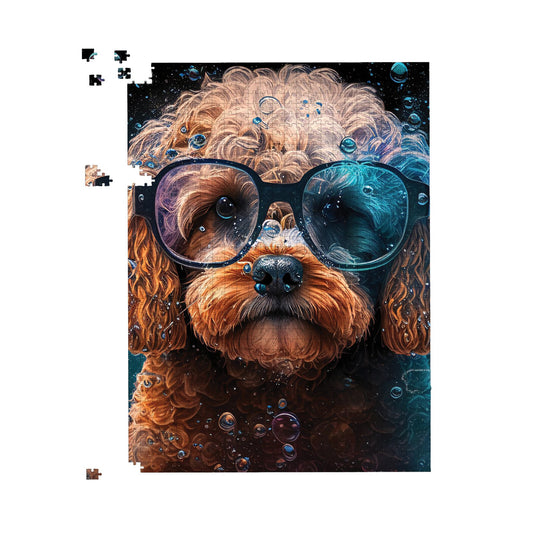 Cavapoo Dog Face Splashart Jigsaw Puzzle