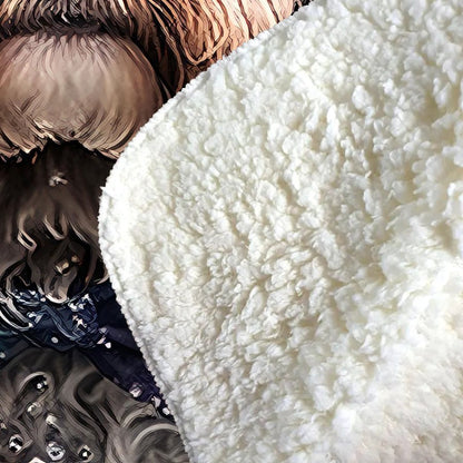 Cockapoo Dog Splashart Sherpa Blanket