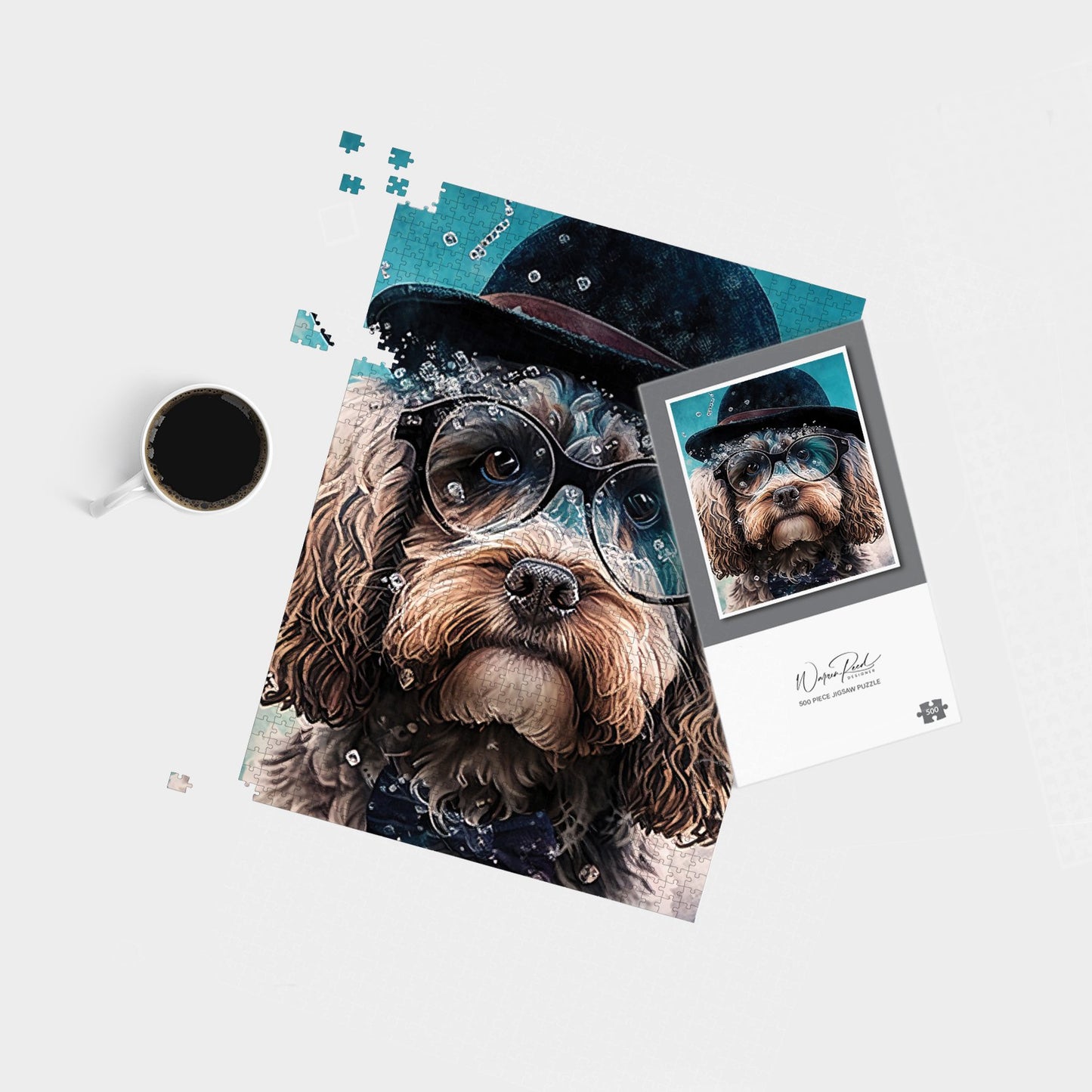 Cockapoo Dog Splashart Jigsaw Puzzle