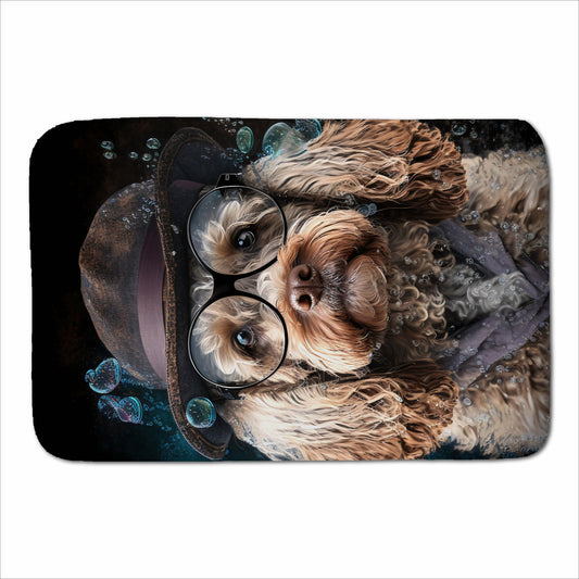 Cockapoo Dog With Glasses Splashart Sherpa Blanket