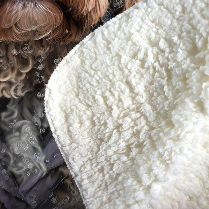 Cockapoo Dog With Glasses Splashart Sherpa Blanket