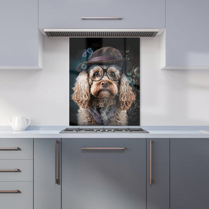 Cockapoo Dog With Glasses Splashart Kitchen Splashback