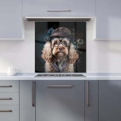 Cockapoo Dog With Glasses Splashart Kitchen Splashback